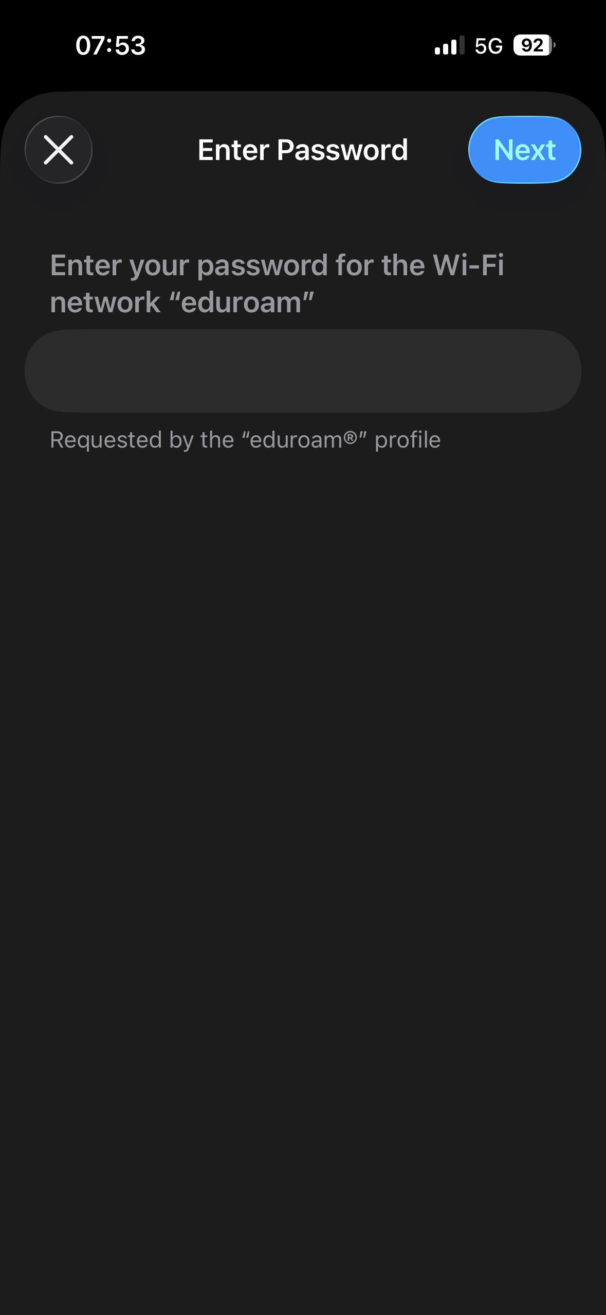 Unos AAI lozinke za eduroam